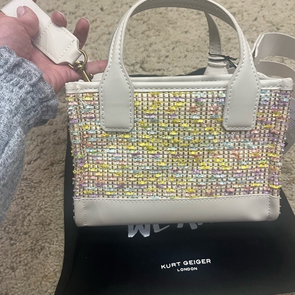 Kurt Geiger White and Multicolor Tweed Mini Bag - Picture 6 of 6